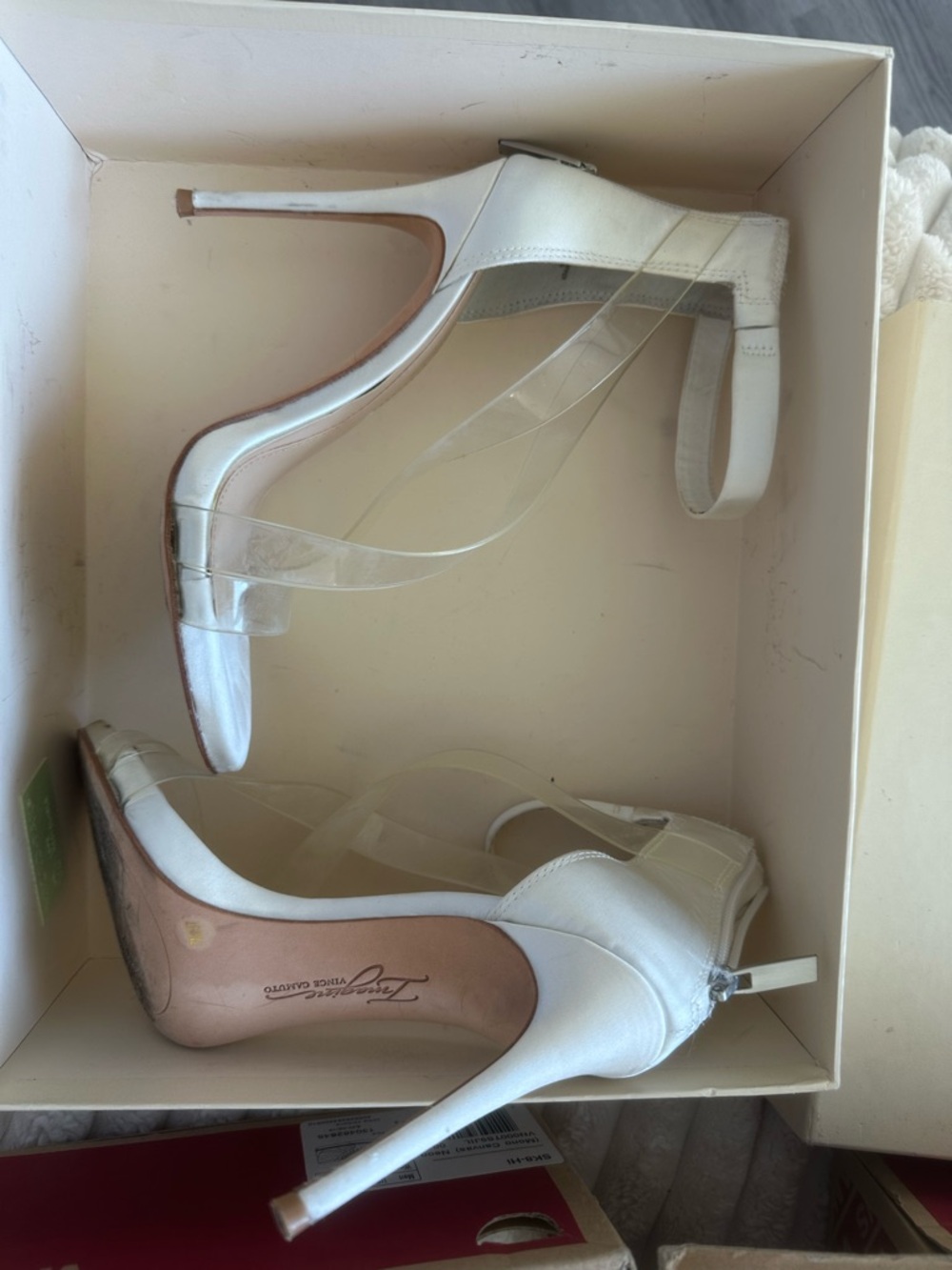 Salvatore Ferragamo White Clear-strap Stiletto Sandals